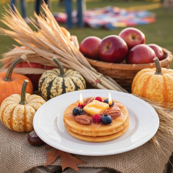 Cafe Delights Pumpkin Spice Pancake Scented Soy Wax Candle - Picture 1 of 11